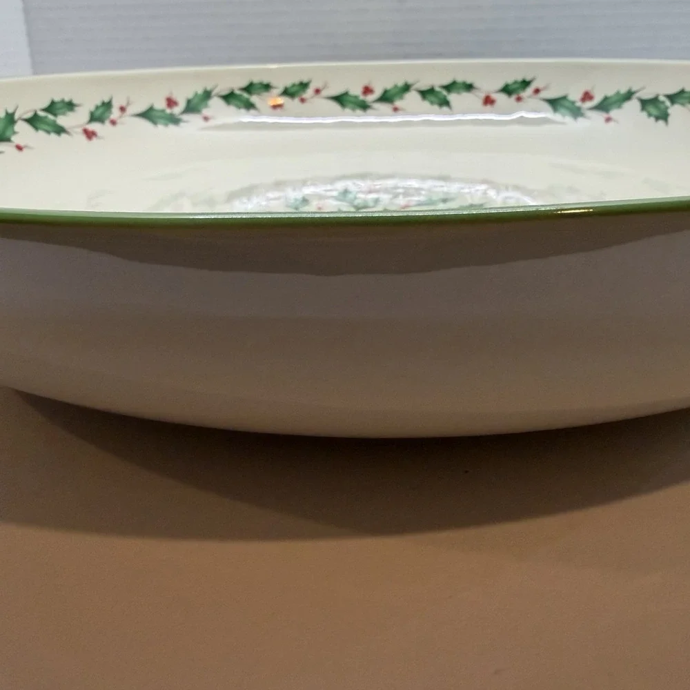 Lenox Holiday Holly and Berries Large Serving‎ Dish - 2